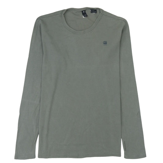 G-Star RAW Men's Green Long Sleeve Crew Neck T-Shirt Size L