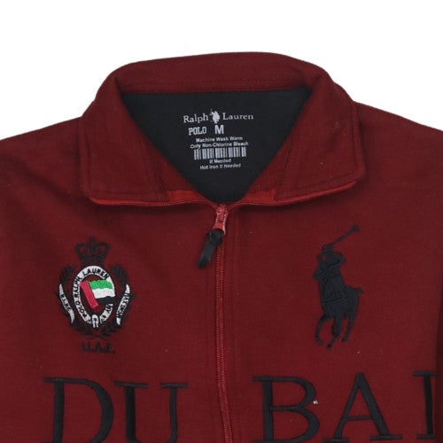 Ralph Lauren Men’s Red Track Jacket M Dubai Polo Full Zip Cotton