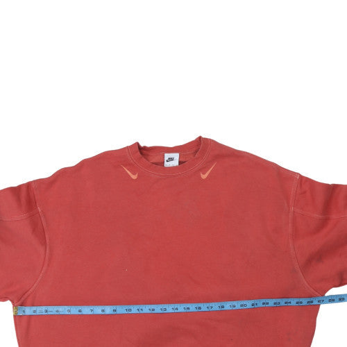 Nike Womens Red XS Pullover Crew Neck Sweatshirt Cotton Blend