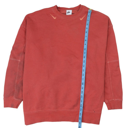 Nike Womens Red XS Pullover Crew Neck Sweatshirt Cotton Blend