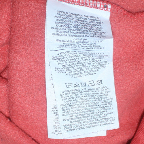 Nike Womens Red XS Pullover Crew Neck Sweatshirt Cotton Blend