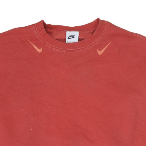 Nike Womens Red XS Pullover Crew Neck Sweatshirt Cotton Blend