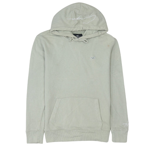Hollister Men’s Beige Pullover Hoodie XS Embroidered Logo