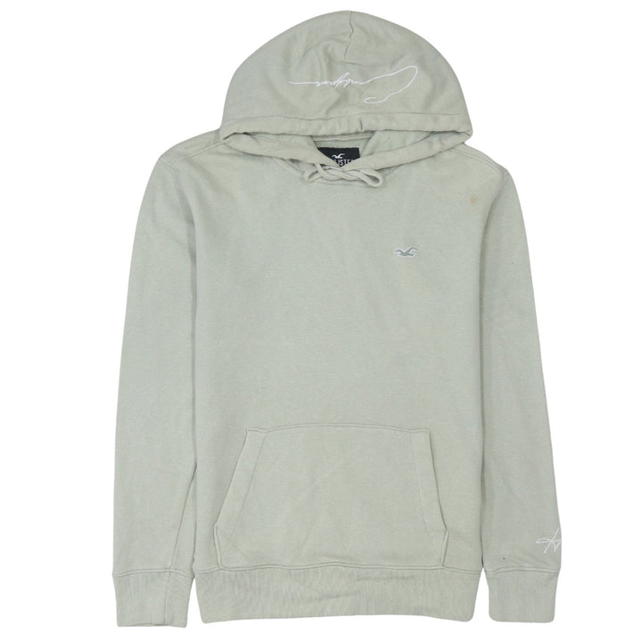 Hollister Men’s Beige Pullover Hoodie XS Embroidered Logo