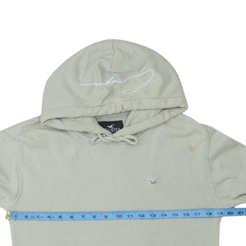 Hollister Men’s Beige Pullover Hoodie XS Embroidered Logo