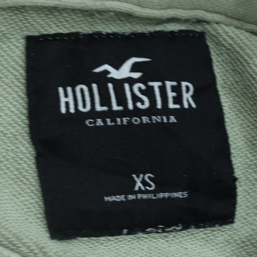 Hollister Men’s Beige Pullover Hoodie XS Embroidered Logo
