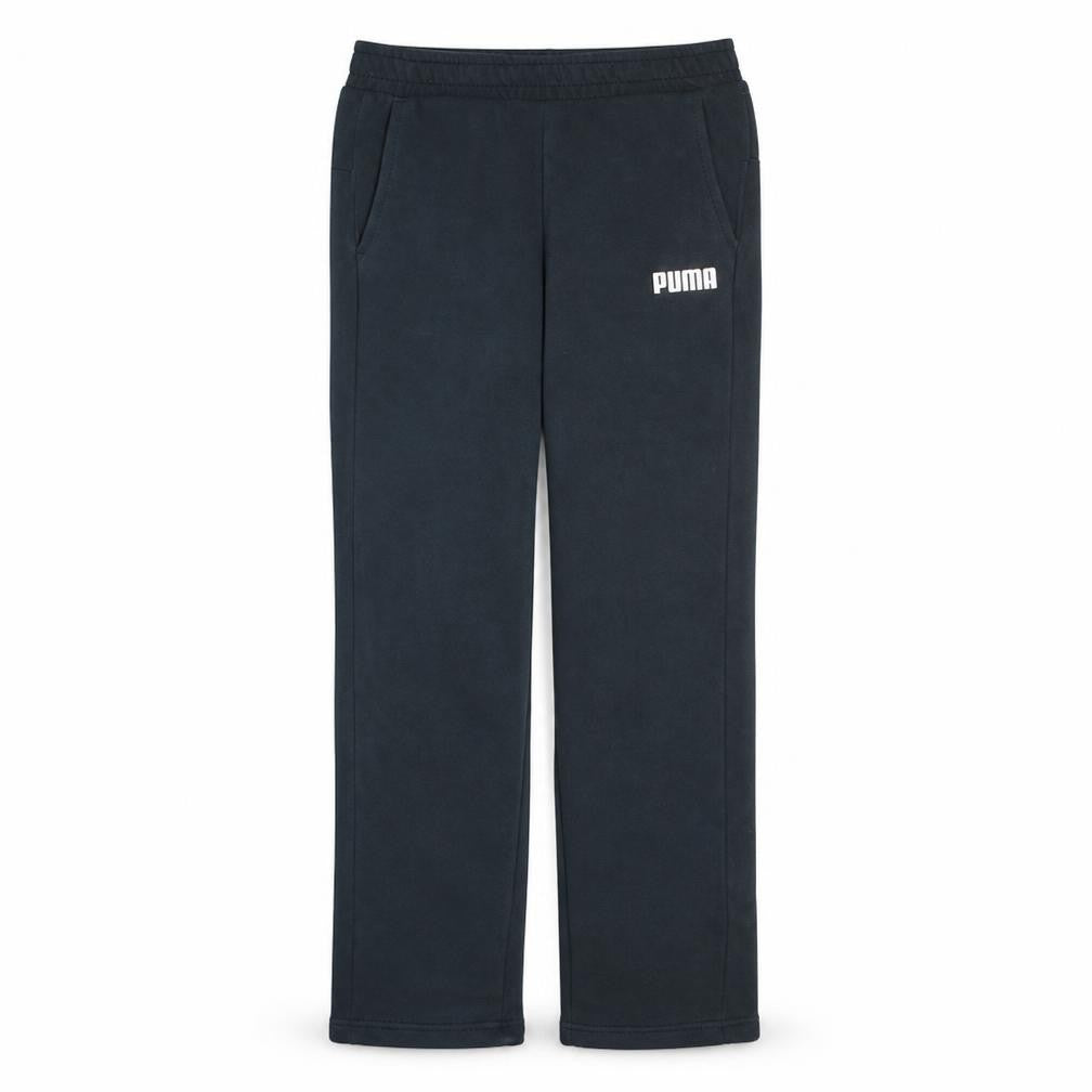 Front view of Puma Men Black Fleece Sweatpants Small Regular Fit