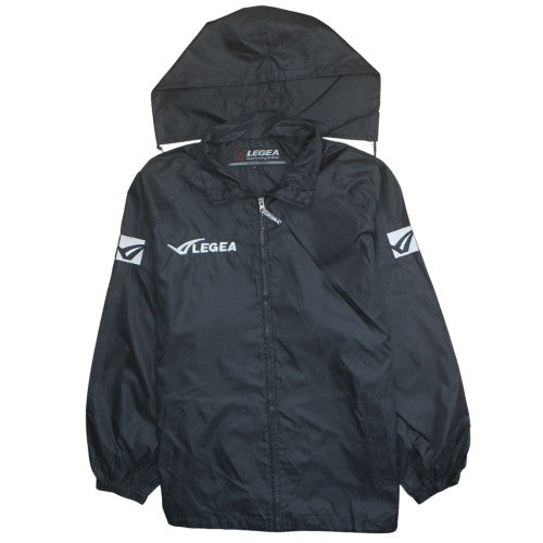 Legea Men's Black L Lightweight Hooded Windbreaker Jacket