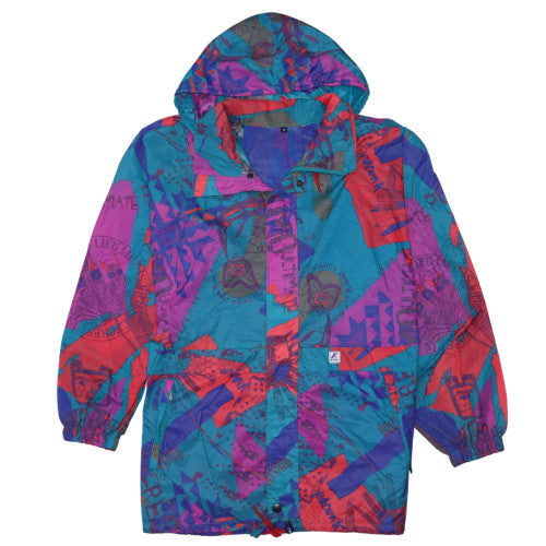 K-Way Womens Multicoloured M 90s Windbreaker Hooded Jacket