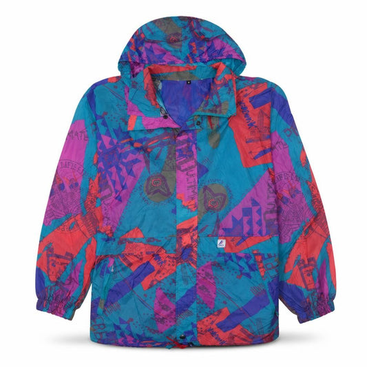 Front view of K-Way women’s multicoloured m 90s windbreaker hooded jacket