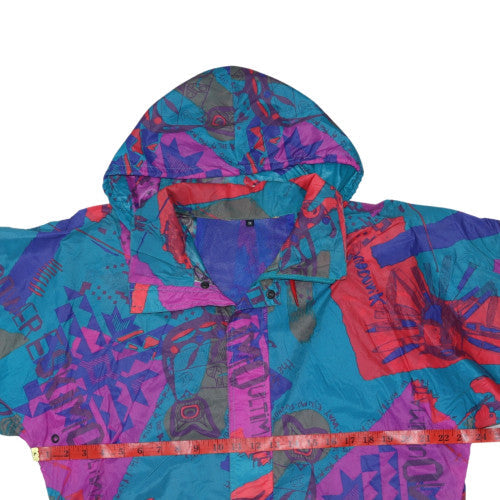 K-Way Womens Multicoloured M 90s Windbreaker Hooded Jacket