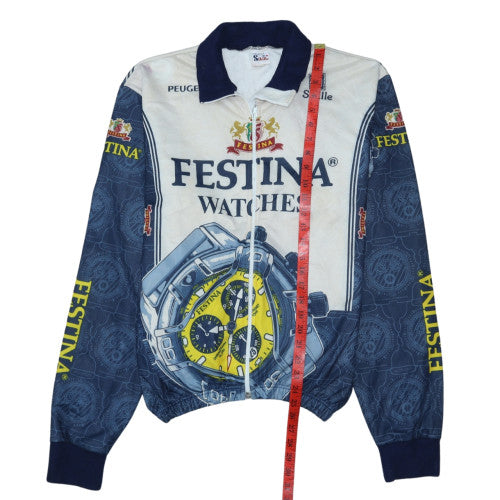 Sibille Mens Blue Festina Watches Cycling Track Jacket L Zip Front
