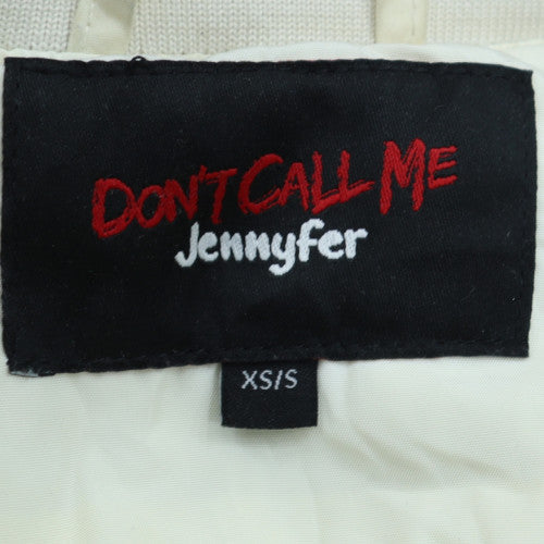 Jennyfer Women's White Racing Bomber Jacket XS Retro 90s Style