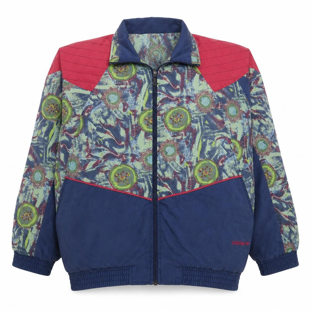 Front view of Rucanor Men's Multicoloured 90s Bomber Jacket, size L, Retro Sportswear