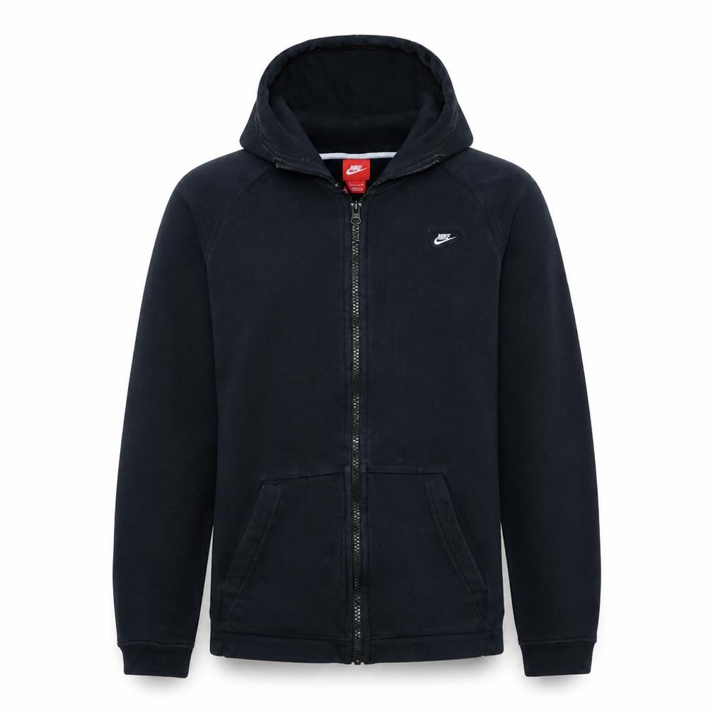 Nike Men's Black Small Full Zip Hoodie Sweatshirt Cotton Blend