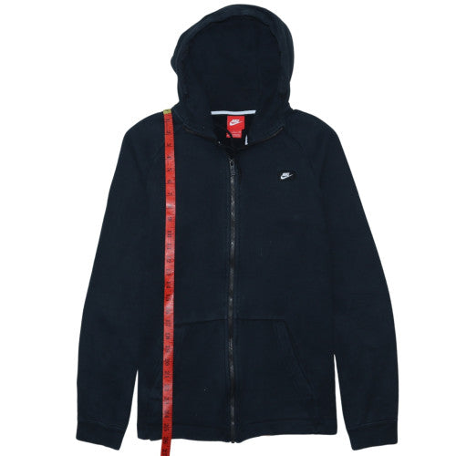 Nike Men's Black Small Full Zip Hoodie Sweatshirt Cotton Blend
