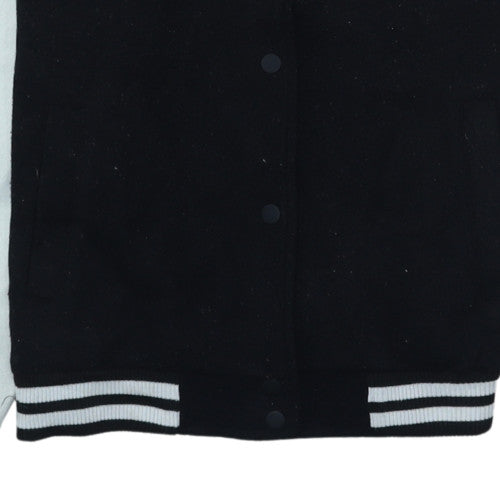 Jennyfer Womens Black Varsity Jacket S College Style NY Patch