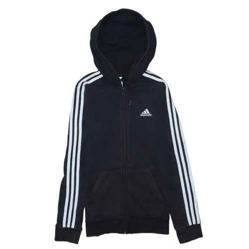 Adidas Womens Black Full Zip Hoodie Size S 8-10 Hooded Sweatshirt