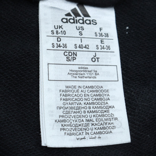 Adidas Womens Black Full Zip Hoodie Size S 8-10 Hooded Sweatshirt