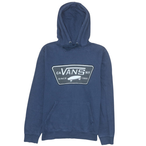 Vans Mens Blue Pullover Hoodie Medium Regular Fit Skate Logo Fleece