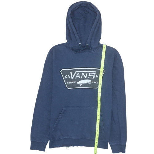 Vans Mens Blue Pullover Hoodie Medium Regular Fit Skate Logo Fleece