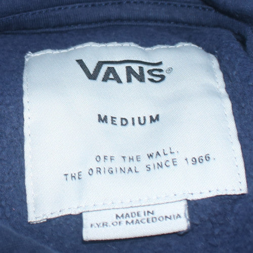 Vans Mens Blue Pullover Hoodie Medium Regular Fit Skate Logo Fleece