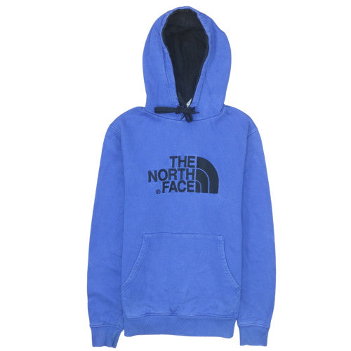 The North Face Men's Blue Pullover Hoodie Size S Graphic Logo Fleece