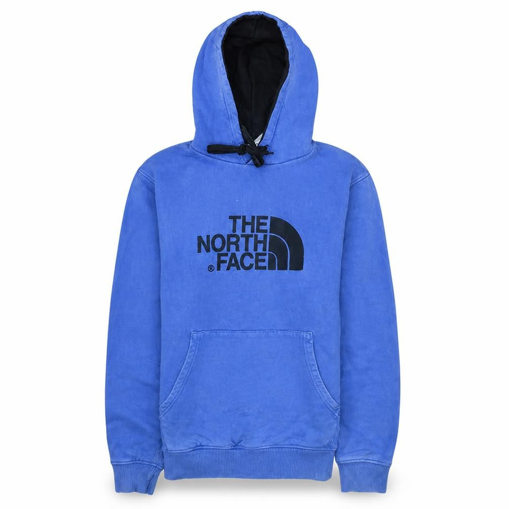 The North Face Men's Blue Pullover Hoodie Size S Graphic Logo Fleece