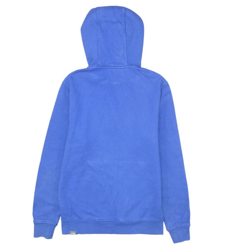 The North Face Men's Blue Pullover Hoodie Size S Graphic Logo Fleece