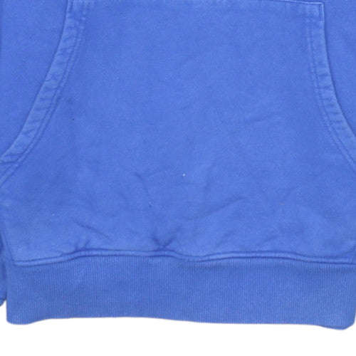 The North Face Men's Blue Pullover Hoodie Size S Graphic Logo Fleece
