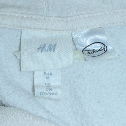 H&M Disney Women Ivory Hoodie M Mickey Mouse Graphic Cotton Blend