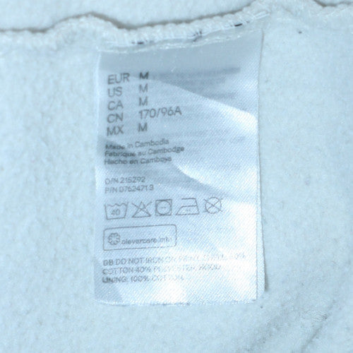 H&M Disney Women Ivory Hoodie M Mickey Mouse Graphic Cotton Blend
