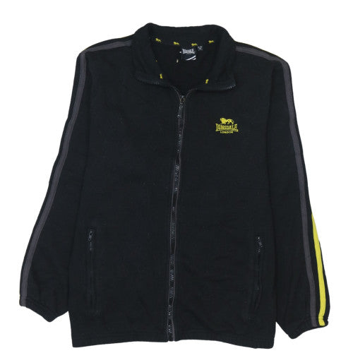 Lonsdale Boys Black 11-12 Years Fleece Track Jacket Full Zip Activewear