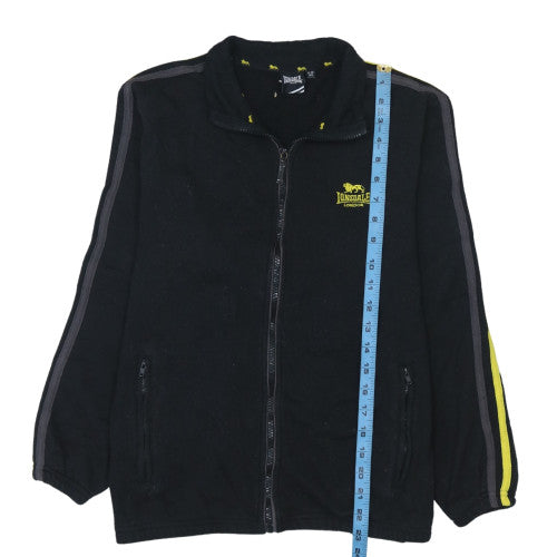 Lonsdale Boys Black 11-12 Years Fleece Track Jacket Full Zip Activewear
