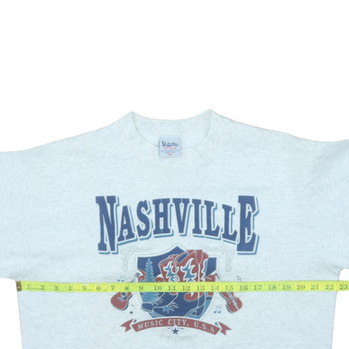 Volunteer Knit Apparel Men's Grey Nashville Graphic Pullover Sweatshirt M