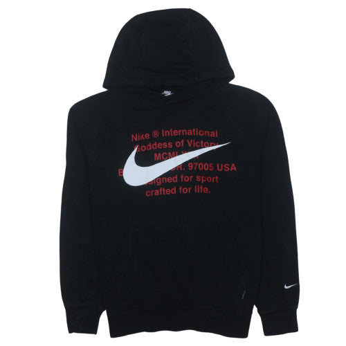 Nike Men's Black Medium Pullover Hoodie with Logo and Graphic Print