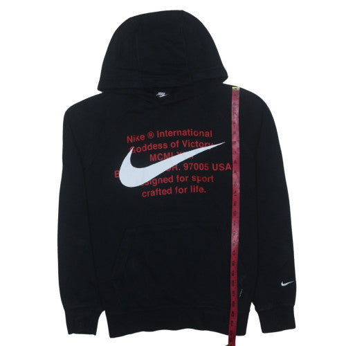 Nike Men's Black Medium Pullover Hoodie with Logo and Graphic Print