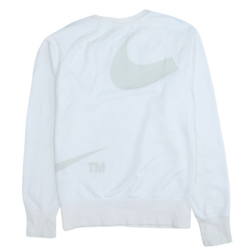 Nike Men's White Small Pullover Sweatshirt with Logo Print