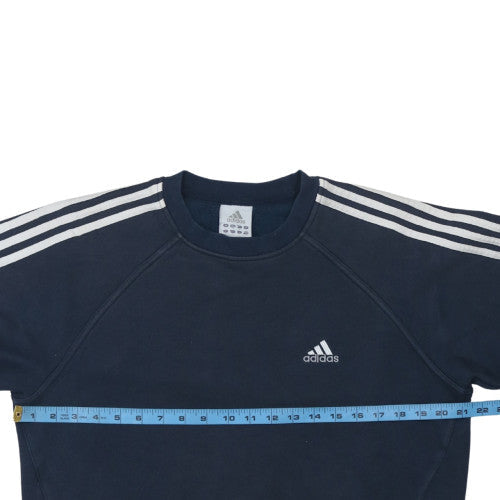 Adidas Men's Blue Crew Neck Pullover Sweatshirt Size M Sports Style