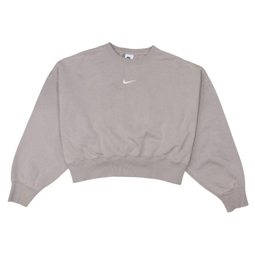 Nike Women’s Beige Pullover Sweatshirt XS Relaxed Fit Cotton Blend