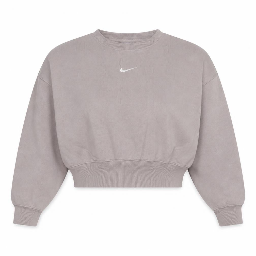 Front view of Nike Women’s Beige Pullover Sweatshirt XS Relaxed Fit Cotton Blend