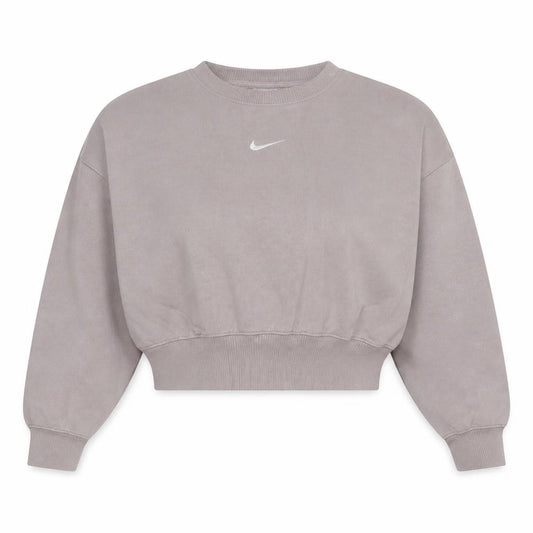 Front view of Nike Women’s Beige Pullover Sweatshirt XS Relaxed Fit Cotton Blend
