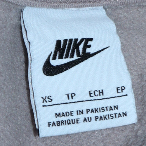 Nike Women’s Beige Pullover Sweatshirt XS Relaxed Fit Cotton Blend