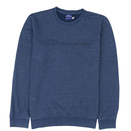 Champion Men's Blue Crew Neck Sweatshirt Size M Embroidered Logo