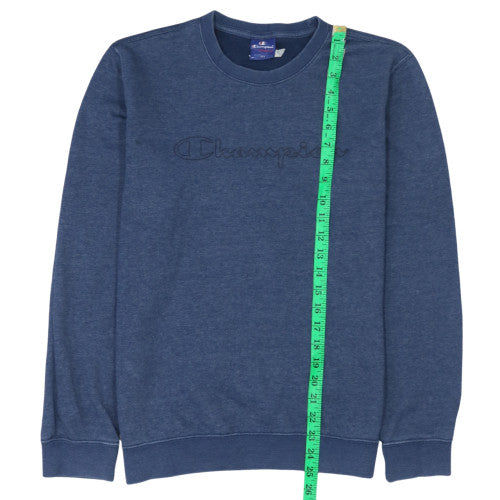 Champion Men's Blue Crew Neck Sweatshirt Size M Embroidered Logo