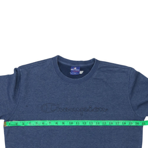 Champion Men's Blue Crew Neck Sweatshirt Size M Embroidered Logo