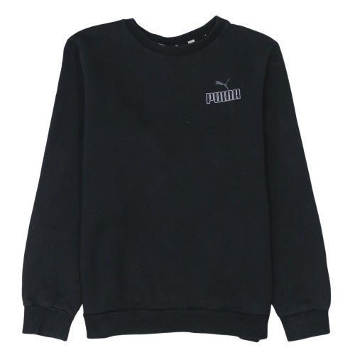 Puma Mens Black Medium Pullover Sweatshirt Regular Fit Crew Neck