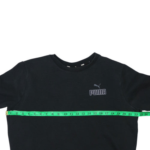 Puma Mens Black Medium Pullover Sweatshirt Regular Fit Crew Neck