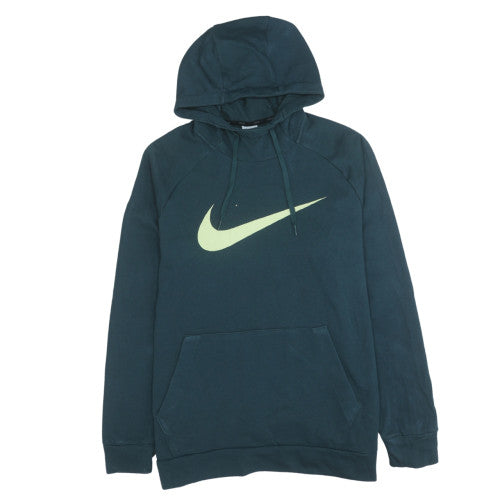 Nike Men's Green Pullover Hoodie L Dri-FIT Logo Sportswear