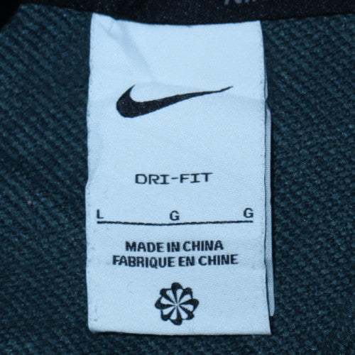 Nike Men's Green Pullover Hoodie L Dri-FIT Logo Sportswear